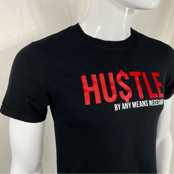Hustle by Any Means Necessary Men’s Black Tee - Picture 3 of 4